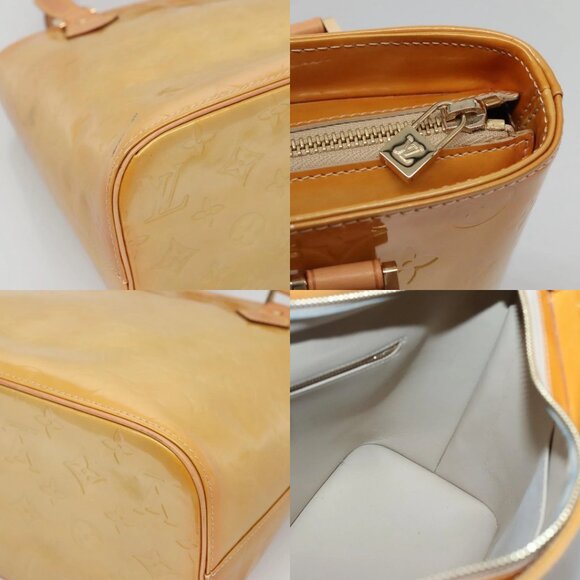 LOUIS VUITTON Monogram Vernis Houston Hand Bag Beige M91004 LV Auth SW1452 - Picture 16 of 16